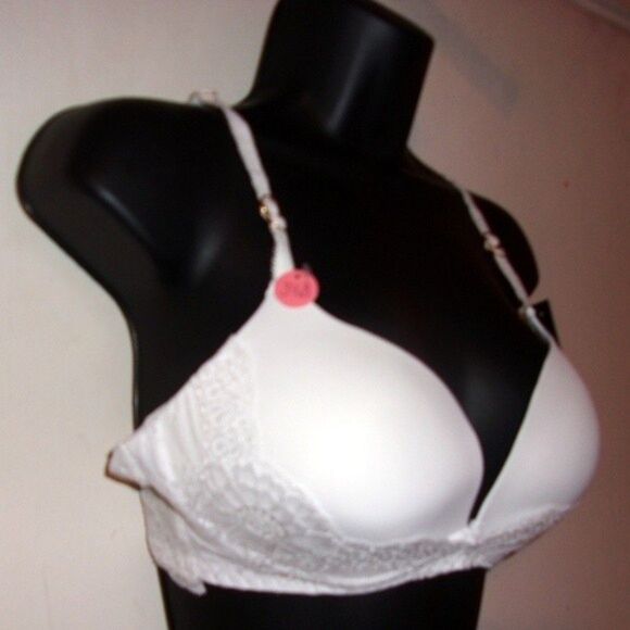 Youmita White Lace Demi Soft Cup 38C Bra NWT - Picture 6 of 7